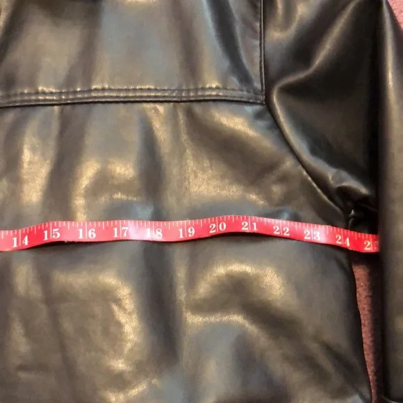 Black Faux Leather Jacket Mens Large - Picture 8 of 12